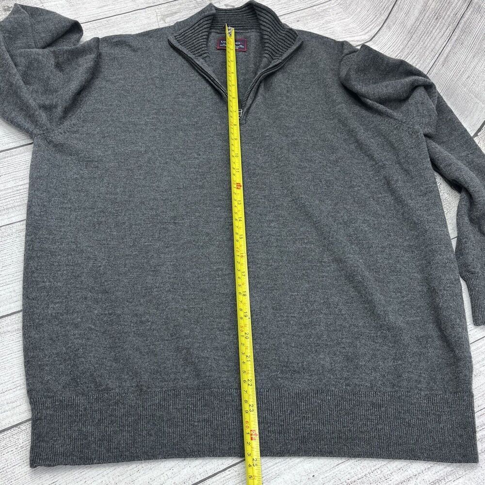 UNTUCKit‎ Sweater Sz L Grey Merino Wool 1/4 Zip Pullover Lightweight Long Sleeve - Picture 6 of 6